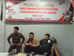 KPU Pinrang Gelar Media Gathering di Cafe Exotico Bersama Insan Media yang di hadiri LO Dari Tiga  Paslon