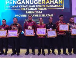Dinas Pendidikan Dan Kebudayaan Kabupaten Pinrang Mendapat Penghargaan Tertinggi Dari Ombudsman RI
