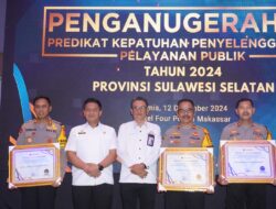 Polres Sidrap Sabet Peringkat Ketiga Pelayanan Publik Terbaik Versi Ombudsman RI