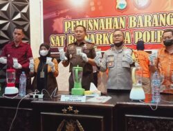 Satuan Reskrim Narkoba Polres Pinrang  Musnahkan&nbsp; Barang Bukti Narkotika Jenis Sabu Sabu