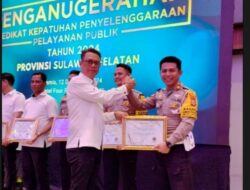Mantap,Polres Pinrang Terima Penghargaan Dari Ombudsman RI