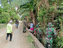 Koramil 1420-02/Tellu Limpoe Gelar Karya Bakti Bersama Warga, Fokus pada Saluran Air