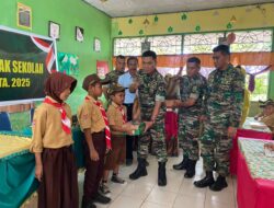 Kasdim 1420/Sidrap, Mayor Inf Wahyudi, SE, Hadiri Program “Hasanuddin Peduli Anak Sekolah” di Desa Bola Bulu