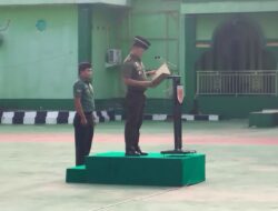 Mayor Inf Wahyudi, S.E. Pimpin Upacara Bendera di Kodim 1420/Sidrap