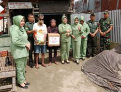 Gerakan Peduli Masyarakat, Ketua Persit KCK Cab. XLIV Kodim 1420/Sidrap Bagikan Paket Sembako