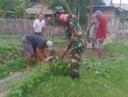 Ws.Danramil 1420-04/Wayang Pulu Pimpin Kerja Bakti Bersihkan Saluran Air