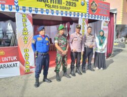 Sinergitas TNI-Polri Personel Koramil 1420-05/Dua Pitue,Personel Polres Sidrap Dan Pemda Jaga Pos OPS Ketupat Jelang Hari Raya Idul Fitri 1446 H