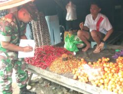 Sertu Wai Purwanto Awasi Ketersediaan dan Harga Bahan Pokok di Pasar Amparita
