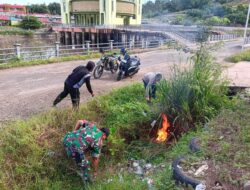 Babinsa Koramil 1420-04/Watang Pulu Bersama Warga Gelar Kerja Bakti di Desa Lainungan