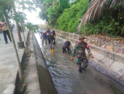 Persiapan turun Sawah, Babinsa Koramil 1420-06/Panca Rijang maksimalkan fungsi Saluran irigasi sekunder.