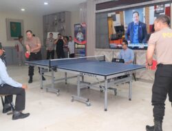 Semarak HUT Bhayangkara ke-79, Polda Sulsel Gelar Pertandingan Tenis Meja Antar Satker dan Pejabat Utama