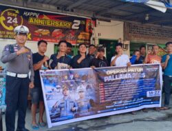 Sat. Lantas Polres Sidrap Sapa Kurir Paket, Edukasi Keselamatan Berlalu lintas