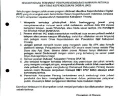 Pemerintah Kabupaten Pinrang Himbau Keseluruh Masyarakat Tentang Proses Aktifisasi IKD