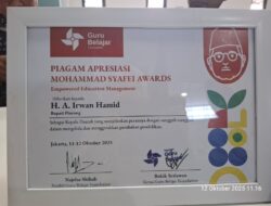 Dinas Pendidikan Kabupaten Pinrang Penghargaan Dati Guru Belajar Foundation Sebagai Bentuk Apresiasi Dan Dedikasi, kontribusi Yang Di Terima Bupati Pinrang