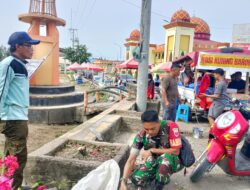 Babinsa, Lurah, dan KKN Unhas Bersatu Jaga Kebersihan Lingkungan Tanrutedong