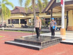 Pelaksanaan Apel Pagi Dihalaman Polres Pinrang