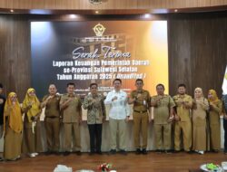 Penerintah Kabupaten Pinrang Melalui Wakil Bupati Pinrang Serahkan Laporan Keuangan Pemerintah Daerah Tahun Anggaran 2025 Kepada Badan Pemeriksa Keuangan RI Perwakilan Sul Sel
