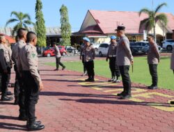 Kapolres Pinrang Berikan Arahan Pada Siswa Latja Saat Melaksanakan Apel Pagi Dihalaman Mapolres Pinrang
