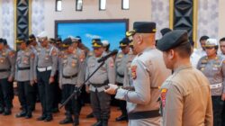 Gelar Upacara Korps Raport Kenaikan Pangkat Pengabdian Personil Di Pimpin Kapolres Pinrang