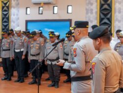 Gelar Upacara Korps Raport Kenaikan Pangkat Pengabdian Personil Di Pimpin Kapolres Pinrang
