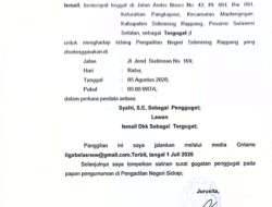 PN Sidrap Lakukan Pemanggilan Umum Tergugat I Ismail Secara Online dalam Perkara Perdata Nomor 33/Pdt.G/2026/PN Sdr