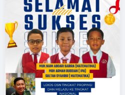Luar Bisa Tiga Siswa UPT SDN 161 Pinrang lolos Ke Ajang Bergensi OSN Tingkat Provinsi Matematika Dan IPA,Pastikan Melaju Ke Tingkat Nasional