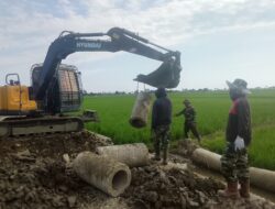 Percepat Penyelesaian Sasaran Fisik Satgas TMMD ke 129 Kodim 1494/Pinrang Kerahkan  Alat Berat Excakapator  Dilokasi Jalan Tani  Di Desa Tanratuo