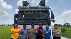 Sawah Warga Kekeringan, Polres Sidrap Turunkan Water Cannon Selamatkan Tanaman Padi