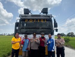 Sawah Warga Kekeringan, Polres Sidrap Turunkan Water Cannon Selamatkan Tanaman Padi