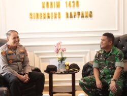 Perkokoh Sinergi TNI-Polri, Kapolres Sidrap Silaturahmi Bersama Dandim
