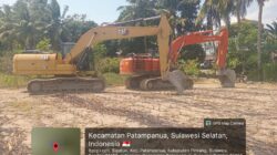 Diduga Tambang Liar, excapator Keruk Sungai Saddang Pinrang Hingga  Bentuk Kubangan Dalam