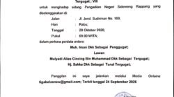 PANGGILAN UMUM: SIATTE SELAKU TURUT TERGUGAT VIII DIPANGGIL HADIR PERSIDANGAN