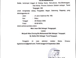 PANGGILAN UMUM: SIATTE SELAKU TURUT TERGUGAT VIII DIPANGGIL HADIR PERSIDANGAN