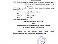 PANGGILAN UMUM: HARIS SELAKU TURUT TERGUGAT VII DIPANGGIL HADIR PERSIDANGAN