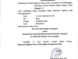 PANGGILAN UMUM: LAWATANG SELAKU TURUT TERGUGAT VI DIPANGGIL HADIR PERSIDANGAN