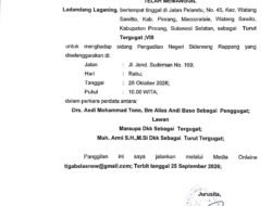 PANGGILAN UMUM: LADANANG LAGANING SELAKU TURUT TERGUGAT VIII DIPANGGIL HADIR PERSIDANGAN