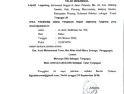 PANGGILAN UMUM: LAGAPI LAGANING SELAKU TURUT TERGUGAT III DIPANGGIL HADIR PERSIDANGAN