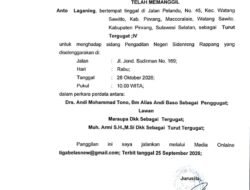 PANGGILAN UMUM: ANTO LAGANING SELAKU TURUT TERGUGAT IV DIPANGGIL HADIR PERSIDANGAN