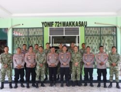 Waka Polres Pinrang Sambangi Yonif 721 /Makkasau, Perkuat  Sinergitas  TNI/Polri  Di HUT  TNI Ke 81