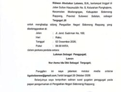 PANGGILAN UMUM: RIDWAN ABUBAKAR LATONRA, S.H. SELAKU TERGUGAT III DIPANGGIL HADIR PERSIDANGAN
