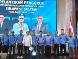 Masru Umar SE.M.Si Resmi Di Lantik Sebagai Ketua PWI Peduli  Sulawesi Selatan Periode 2026-2031