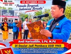 Kepala UPT SDN 161 Pinrang Andi Harisuddin. Spd. M. Pd Didaulat  Membacakan Teks UUD 1945  Pada Peringatan Hari Sumpah Pemuda Ke 96 Tingkat  Kabupaten Pinrang